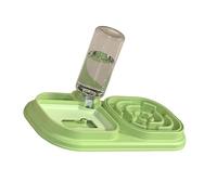 Cuenco doble 3 en 1 para mascotas con botella de agua para uso doméstico, alimentador lento, plato de alimentación para mascotas, suministro de alimentación lenta para perros