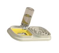 Cuenco doble 3 en 1 para mascotas con botella de agua para uso doméstico, alimentador lento, plato de alimentación para mascotas, suministro de alimentación lenta