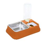 Cuenco Doble Automático para Perros, Relleno Automático de Nivel de Agua, Juego de Cuencos de Agua y Comida para Gatos, Cuadrado Desmontable para Perros (Naranja)