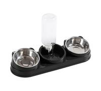Cuenco doble inclinado para mascotas con bebedero automático diseño elevado perros gatos alimentación diaria comedero esencial mascotas