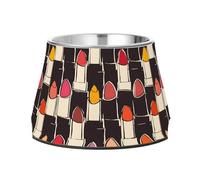 Cuenco elevado colorido abstracto para perros con pintalabios, 540 ml, cuenco de acero inoxidable antideslizante de alta capacidad para gatos