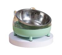 Cuenco elevado de acero inoxidable para alimentos y gatos, cuencos de acero inoxidable con soporte elevado, cuenco de alimentación de plástico para mascotas, bonito plato inclinado para gatos, cuencos