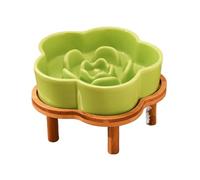 Cuenco elevado de alimentación lenta para perros con soporte, cuenco de comida lenta antiasfixia, cuenco de cerámica de alimentación lenta para perros, diseño de rompecabezas de ciruela, cuenco
