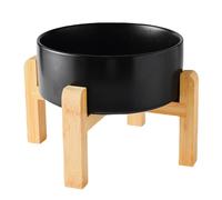 Cuenco elevado de cer mica para perros Welloyed de 8 pulgadas (20 cm) - Comedero y bebedero de 70 oz con base elevada de bamb antideslizante, ap