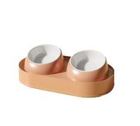 Cuenco elevado de cerámica blanca para gatos y perros pequeños, cuenco de comida y agua para gatos, cuenco para gatos con soporte inclinado, cuenco de protección para cuello reclinable a 10° con