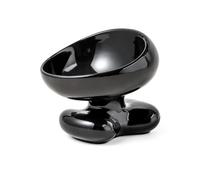 Cuenco elevado de cerámica para gatos con forma de nube, inclinado de 15°, apto para alimentos y agua, protección para el cuello, cuenco elevado para gatos de interior y perros pequeños, apto para