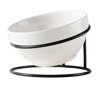 Cuenco elevado de cerámica para gatos con soporte protector para cuello, comedero para gatitos sin derrames, cuenco para comer golosinas