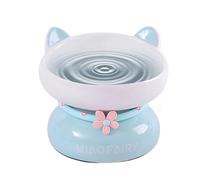 Cuenco elevado de cerámica para gatos, cuencos elevados para gatos, plato para gatos de cerámica antiderretimiento inclinado | Bonitos cuencos para gatos con inclinada elevados, estables para