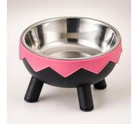 Cuenco elevado de cerámica para perros con soporte de acero inoxidable, cuenco elevado de alimentación para mascotas de 6.1 pulgadas, capacidad de 2 tazas, plato antideslizante para alimentos y agua
