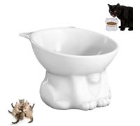 Cuenco elevado de comida para gatos, cuencos elevados para gatos, cuenco de comida para gatos antivómitos, cuencos inclinables de 15 grados, protege el cuello de tu mascota, hace que sea más fácil