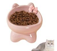 Cuenco elevado de comida para gatos de interior, plato alto inclinado para mascotas, cuenco antideslizante en forma de gatito para gatos de interior, perros pequeños y gatitos