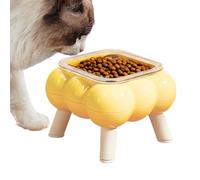 Cuenco elevado para gatos con mentón negro para mascotas con patas altas | Cuenco alto para gatos para exteriores, hogar, viajes, apartamento, piso, plato de agua diario, patas altas