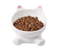 Cuenco elevado para gatos - Cuenco de comida elevado para gatos 12,5x10,5 cm, plato alto inclinado de cerámica, cachorro gatito mascota a prueba de derrames | Beber Alimentar Presente Apartamento Ciud