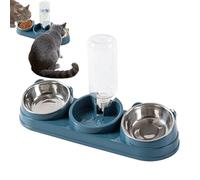Cuenco Elevado para Gatos: Cuenco Elevado para Comida para Gats con Plato De Acero Inoxidable, Cuencos para Gaos con Diseño Inclinado con Soporte, Alimentador De Agua Antideslizante para Uso En