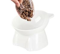 Cuenco elevado para gatos - Cuenco industrial para mascotas | Cuencos elevados ergonómicos para alimentos, bandeja de metal con inclinación, cuenco grande