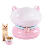 Cuenco elevado para gatos de cerámica, comederos elevados para gatos, prevención de reflujo para cuencos, base estable, lindos, antideslizantes, elevados, comederos y agua para gatos en interiores
