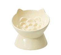 Cuenco elevado para gatos, plato de agua de cerámica, cuenco alto para gatos, para comedor, cocina, hogar, patio, apartamento, sala de estar