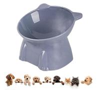 Cuenco elevado para gatos: plato de cerámica inclinado para mascotas de 13x10 cm, estación de alimentación elevada, diseño antideslizante antivómitos, juego de cuencos altos para agua y comida | Ergon