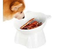 Cuenco Elevado para Gatos, Plato Elevado de Comida para Gatos El Plato Alto | Levantado Prevenga la fatiga del bigote del cuello Prevención de Blanco