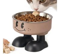 Cuenco Elevado para Mascotas - Plato De 5,51 Pulgadas De Alto | Estación De Alimentación Ergonómica - para Gatos Antivómitos - Soporte Elevado Duradero De Acero Inoxidable Y PP para Cachorros
