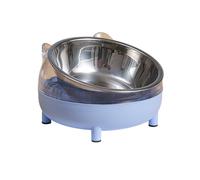 Cuenco elevado para perros de acero inoxidable con soporte elevado para alimentos y agua, para alimentación de plásticos para mascotas, bonito plato inclinado de acero inoxidable, antivómitos, fatiga