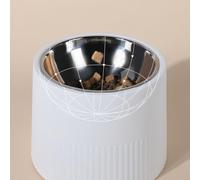 Cuenco elevado para perros, prevención de enfermedades de la columna vertebral, comedero con comedero extraíble y cuenco de agua de acero inoxidable, superantideslizante, alta capacidad (blanco)