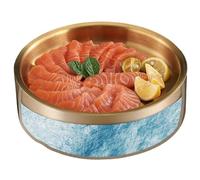 Cuenco enfriador de inmersión, de metal aislado, bandeja de almacenamiento de alimentos fríos, recipiente de aperitivos en capas de hielo, cuenco de exhibición de aperitivos, con función de