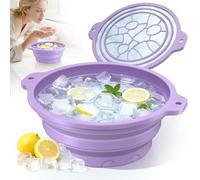 Cuenco facial para el frío, estimulador del nervio vago frío, cuenco de hielo para la cara, enfriamiento rápido, lavabo plegable Icetray integrado, accesorios de baño, lavabo portátil para calmar la