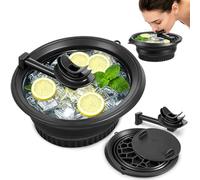 Cuenco Facial para Hielo, Cuenco Plegable de Silicona con Bandeja de Hielo Incorporada y Tubo de Respiración, Cuenco de Baño de Hielo para Cara para Terapia de Inmersión en Frío y Cuidado Facia