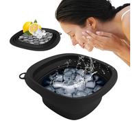 Cuenco facial para hielo, lavabo de inmersión en frío facial, herramienta de spa, negro, diseño de bandeja, cuenco plegable portátil, para uso diario, rutina matutina, uso doméstico, uso duradero
