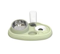 Cuenco for Gatos con Soporte de Acero Inoxidable for Comida y Agua, Cuencos for Perros, Cuenco Doble for pequeños(Green)