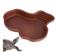 Cuenco Grande de Agua Serpiente | Piscina para Reptiles con rampa y Plataforma para Descansar | Cuenco de Agua de Serpiente Cuenco de Acuario para Tortuga, Dragon Barbu, Gecko para jardín