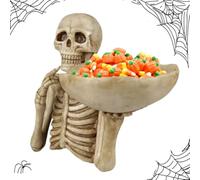 Cuenco Halloween Escultura Decorativa Esqueleto Resina
