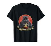 Cuenco Hippo Ramen Ninja Artwork con fideos japoneses Hippo Ramen Camiseta