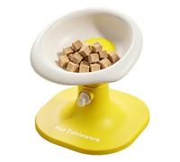 Cuenco Huevo Poché Flor Diseño Cuello Soporte Ajustable Mascota Doble Uso Resistente Antivuelco Elevado PP 6.57 Inch