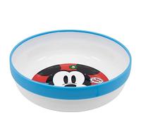 Cuenco infantil reutilizable bicolor con base antideslizante de Mickey Mouse