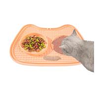Cuenco interactivo para gatos de alimentación lenta, antiasfixia, con ventosa, dispensador de golosinas de alimentación lenta, tapete para lamer, tiras de yogur, aperitivos, alimentos húmedos y secos