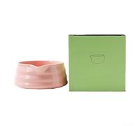 Cuenco japonés para matcha hecho a mano con boquilla de vertido, cuenco de té de loza para preparación tradicional de matcha, 13 x 13 x 5 cm, color blanco/rosa/verde - (rosa)