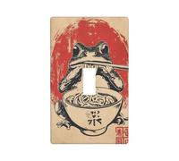 Cuenco japonés retro para comer ramen, cubierta decorativa para interruptor de luz, 1 banda, placa de pared para cocina, granja, dormitorio, baño, decoración artística