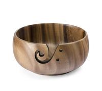 Cuenco Lana, Little World Wooden Crochet Yarn Bowl 15x8cm, Cuenco Ovillo Lana Prevenir Enredos Yarn Knitting Bowl Hilo Accesorios para Crochet y Tejido, Regalo para Amantes de Tejer