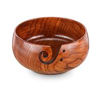 Cuenco Lana, Wooden Crochet Yarn Bowl, 15x8cm Cuenco Ovillo Lana Prevenir Enredos, Cuenco Para Ovillo de Lana de Madera, Cuenco Tejer Cuenco Hilo Accesorios para Crochet y Tejido