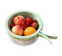 Cuenco Limpiador De Frutas: Cesta De Con Asa Plegable, Recipiente Para Colador De Verduras, Colador De Lavado Multifunción, Almacenamiento Con Tapa | Herramienta De Preparación De Limpieza De