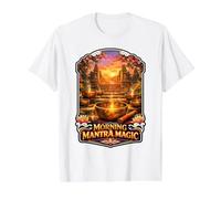 Cuenco mágico para meditar con Mantra matutino Camiseta gráfica económica, Hombre, Blanco, S