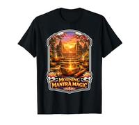 Cuenco mágico para meditar con Mantra matutino Camiseta gráfica económica, Hombre, Negro, L
