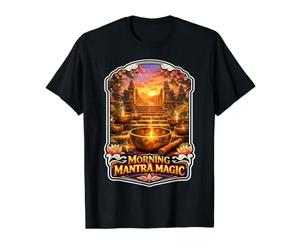 Cuenco mágico para meditar con Mantra matutino Camiseta gráfica económica, Hombre, Negro, M