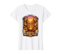 Cuenco mágico para meditar con Mantra matutino Camiseta gráfica económica, Mujer, Blanco, XL