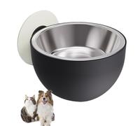 Cuenco magnético de pared para perros, cuenco fijo de acero inoxidable para mascotas, cuencos magnéticos antiderrames con inclinación de 15 grados, cuenco montado en la pared para perros, gatos, loros