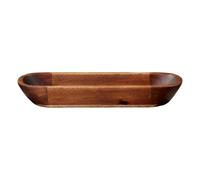 Cuenco Ovalado De Madera Oscura De Acacia Maciza 38 Cm