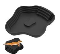 Cuenco para agua para reptiles, bandeja de agua para reptiles, plataforma de alimentación de tortuga, bañera de tortuga, comida y cuenco de agua con rampa para gecko, lagarto, hábitat, accesorios de