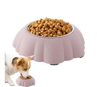 Cuenco para Alimento De Gato,Plato para Mascotas con Forma de Calabaza Inclinado a Prueba de Derrames | Plato para Gatos De Acero Inoxidable | para Gatitos Uso En Exterior Viaje Hogar E Interior